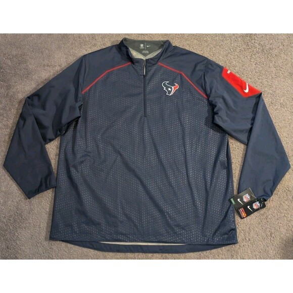Nike NFL OnField Houston Texans Alpha Fly Rush 1/2 Zip Pullover Jacket Men's 3XL - Picture 1 of 9